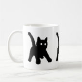 驚いた黒猫の面白いミーム コーヒーマグカップ (左)