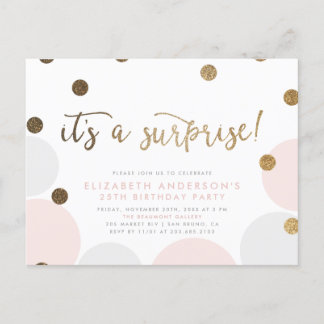 驚いた！ | バブルサプライズ誕生日パーティー インビテーションポストカード