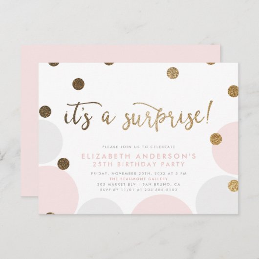 驚いた! | バブルサプライズ誕生日パーティー インビテーションポストカード (正面/裏面)