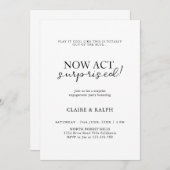 驚いて行動しろ! | サプライズモダン婚約 招待状 (正面/裏面)
