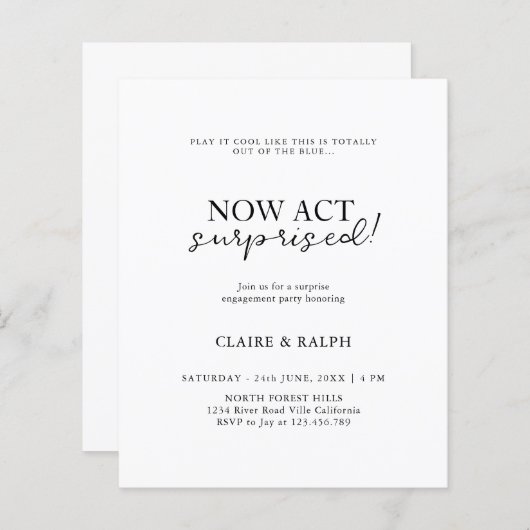 驚いて行動しろ！ | 予算サプライズ婚約 (正面/裏面)