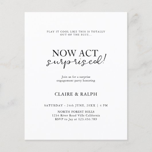 驚いて行動しろ！ | 予算サプライズ婚約 (正面)