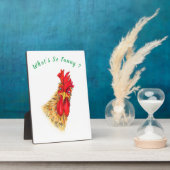 驚おもしろいいた奇妙なオンドリ – カスタム文字 フォトプラーク (側面)