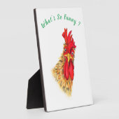 驚おもしろいいた奇妙なオンドリ – カスタム文字 フォトプラーク (側面)