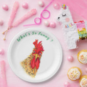 驚おもしろいいた奇妙なオンドリ – カスタム文字 ペーパープレート (パーティー)