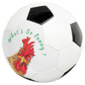 驚おもしろいいた好奇心旺盛な雄鶏 – 何がそうおもしろい サッカーボール (3/4)