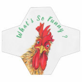 驚おもしろいいた好奇心旺盛な雄鶏 – 何がそうおもしろい サッカーボール (フラット)