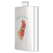 驚おもしろいいた好奇心旺盛な雄鶏 – 何がそうおもしろい フラスク (左)