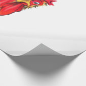 驚おもしろいいた好奇心旺盛な雄鶏 – 何がそうおもしろい ラッピングペーパー (角)