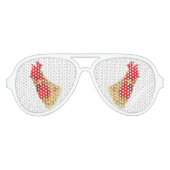 驚おもしろいいた雄鶏のサングラス アビエーターサングラス (正面)