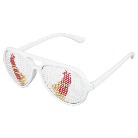 驚おもしろいいた雄鶏のサングラス アビエーターサングラス (アングル)