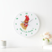 驚おもしろいいた雄鶏 – 何がそうなのおもしろい?  ラージ壁時計 (ホーム)