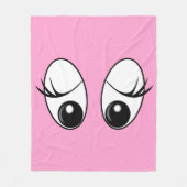 驚おもしろいきの目を持つピンクのフリースブランケット フリースブランケット (正面)