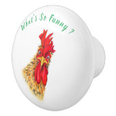 驚おもしろいき雄鶏の陶製ノブ セラミックノブ (右)