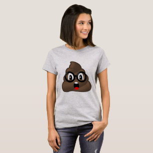 驚かされたウンチガラスEmoji Tシャツ