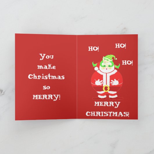 驚かされたサンタの挨拶状 シーズンカード (内部)