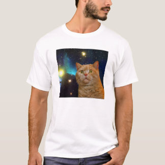 驚かされた宇宙の子猫 Tシャツ