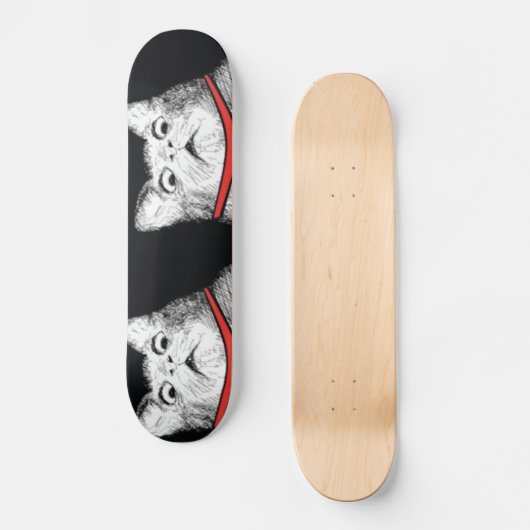 驚かされた猫のあえぎのミーム-スケートボード スケートボード (正面)