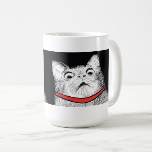 驚かされた猫のあえぎのミーム-マグ コーヒーマグカップ (正面右)