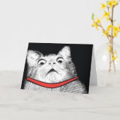 驚かされた猫のあえぎのミーム-挨拶状 カード (黄色い花)