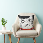驚かされた猫のあえぎのミーム-枕 クッション (椅子)