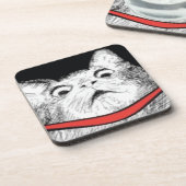 驚かされた猫のあえぎのミーム- 6つのコルクのコースターのセット コースター (左側)