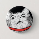 驚かされた猫のあえぎのミーム- Pinbackボタン 缶バッジ (正面)