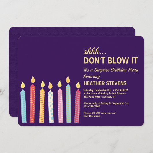 驚かな吹いパーティの招待状 招待状 (正面/裏面)