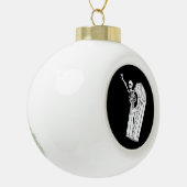 驚きのスケルトンが棺桶から飛び出す セラミックボールオーナメント (左)