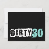 驚きのダーティ30ティール（緑がかった色）ブルー誕生パーティーを開く 招待状 (正面)