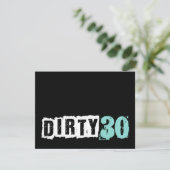 驚きのダーティ30ティール（緑がかった色）ブルー誕生パーティーを開く 招待状 (スタンド正面)