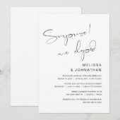 驚きのニュースです！私たちはこっそり結婚しました, 結婚式の挙式おめでとうパーティーの招待状 招待状 (正面/裏面)