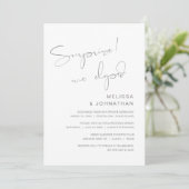 驚きのニュース！私たち、式は挙げずに結婚しました！　結婚式　秘密の結婚式　パーティー 招待状 (スタンド正面)