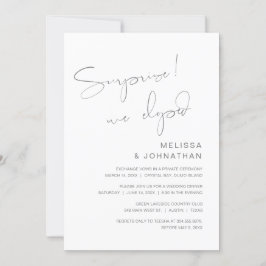 驚きのニュース！私たち、式は挙げずに結婚しました！　結婚式　秘密の結婚式　パーティー 招待状