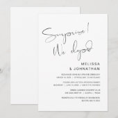 驚きのニュース!私たち、駆け落ちしました! 結婚式場パーティー 招待状 (正面/裏面)