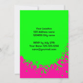 驚きのバースデーパーティ招待状|ネオンの色 招待状 (裏面)