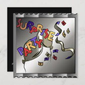 驚きのバースデーパーティ招待状 招待状 (正面/裏面)