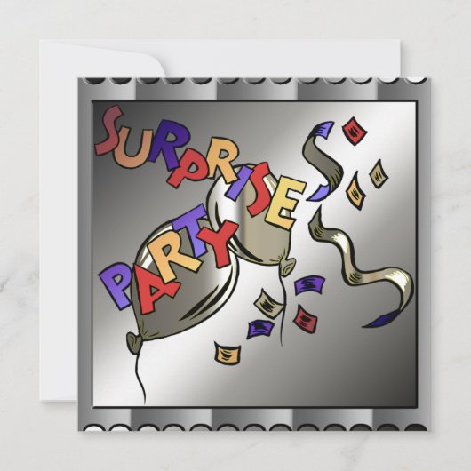 驚きのバースデーパーティ招待状 招待状 (正面)