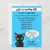 驚きのパーティの招待状黒猫紙吹雪 招待状 (裏面)