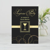 驚きのパーティの招待状-モノグラムを持つ… 招待状 (スタンド正面)