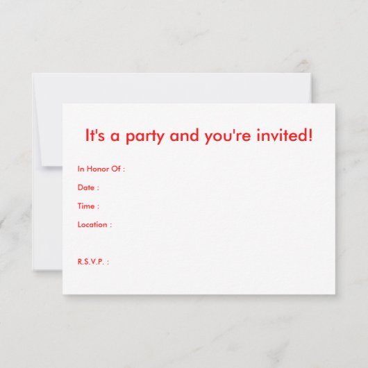 驚きのパーティの招待状:漫画音声 招待状 (裏面)