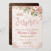 驚きのパーティの招待状、花のひもライト60 招待状 (正面/裏面)