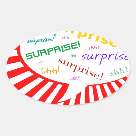 驚きのパーティーの話し合い 楕円形シール (正面)