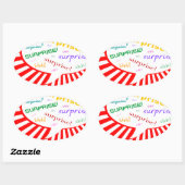 驚きのパーティーの話し合い 楕円形シール (シート)