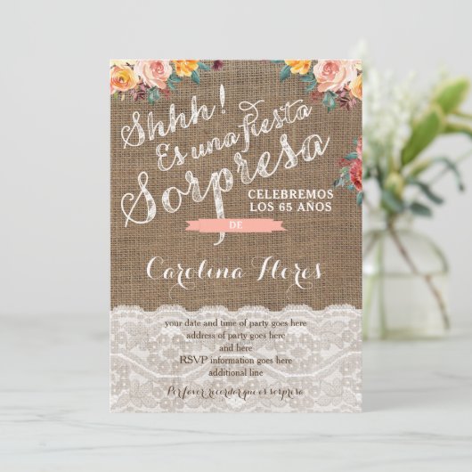 驚きのパーティー招待状の中の女性スペインの 招待状 (スタンド正面)