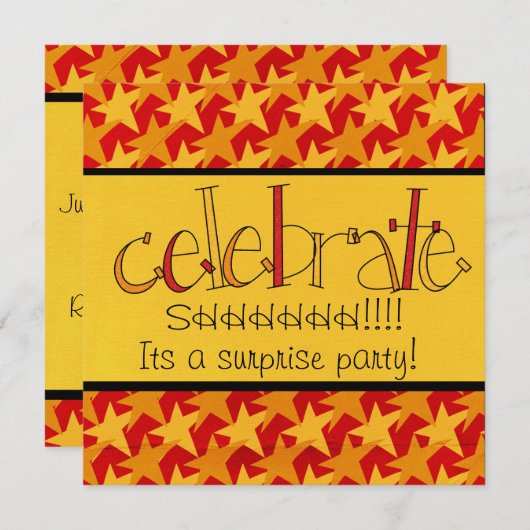 驚きのパーティー招待状 招待状 (正面/裏面)