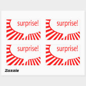 驚きのパーティー音声バブル 長方形シール (シート)