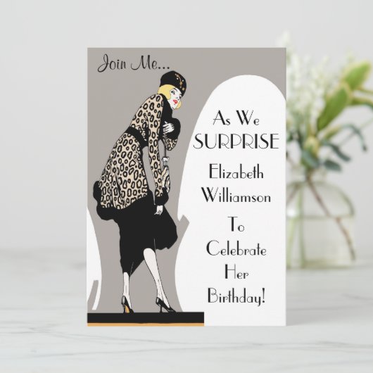 驚きのパーティー!エレガントアールデコパーティの招待状 招待状 (スタンド正面)