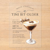 驚きのパーティーA Tiniビット古いMartini 18th アクリル招待状 (正面)