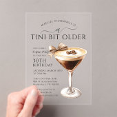 驚きのパーティーA Tiniビット古いMartini 30th アクリル招待状 (インサイチュ (ポータブル))